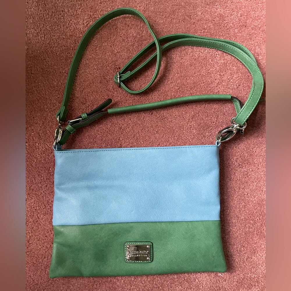 Jenna Kator Handbag Purse HARBOR SPRINGS, MI - Coast Blue & Garden Green